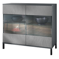 KOMMODE Bari Scratchy Metal - Silberfarben, Holzwerkstoff (92.5/83.5/35cm) - Vladon