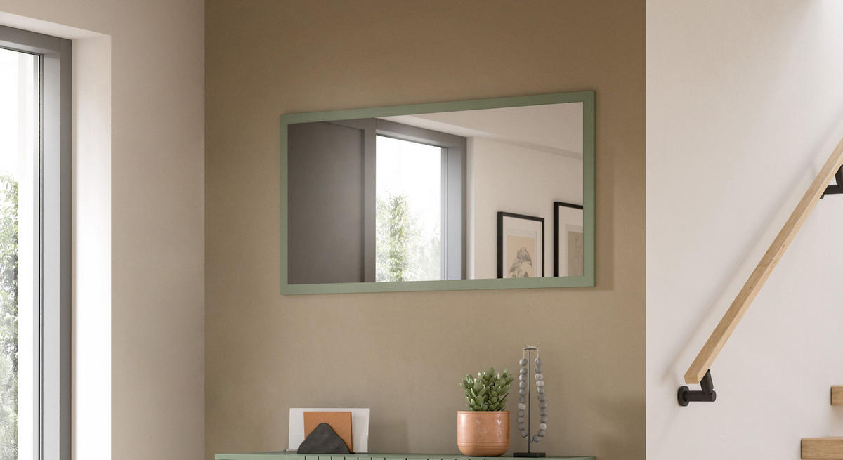 SPIEGEL Luv (B/H/T: ca. 106/55/2 cm) in Smoke Green/Spiegelglas - Dunkelgrün, Glas (106/55/2cm)