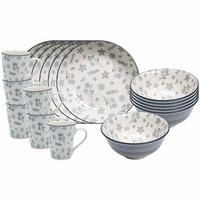 FRÜHSTÜCKS-SET Sendai Blume grau 18er Set - Grau, Keramik (1/1/1cm) - Ritzenhoff Breker