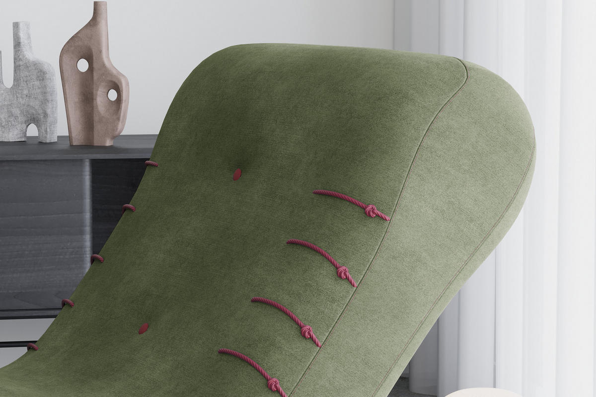 CHAISELONGUE SPLINE - Dunkelgrün, Holzwerkstoff (83/80/172cm) - Möblo