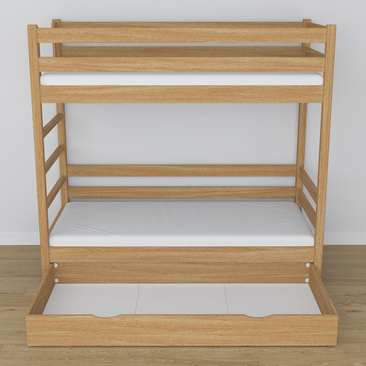ETAGENBETT N03 mit Schublade Eiche Natur 100/200 - Eiche Artisan, Naturmaterialien/Holz (100/200cm) - N-Wood