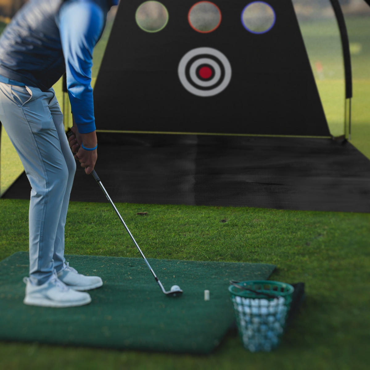 GOLF Übungsnetz - Schwarz, Kunststoff/Textil (300/170cm) - Relaxdays