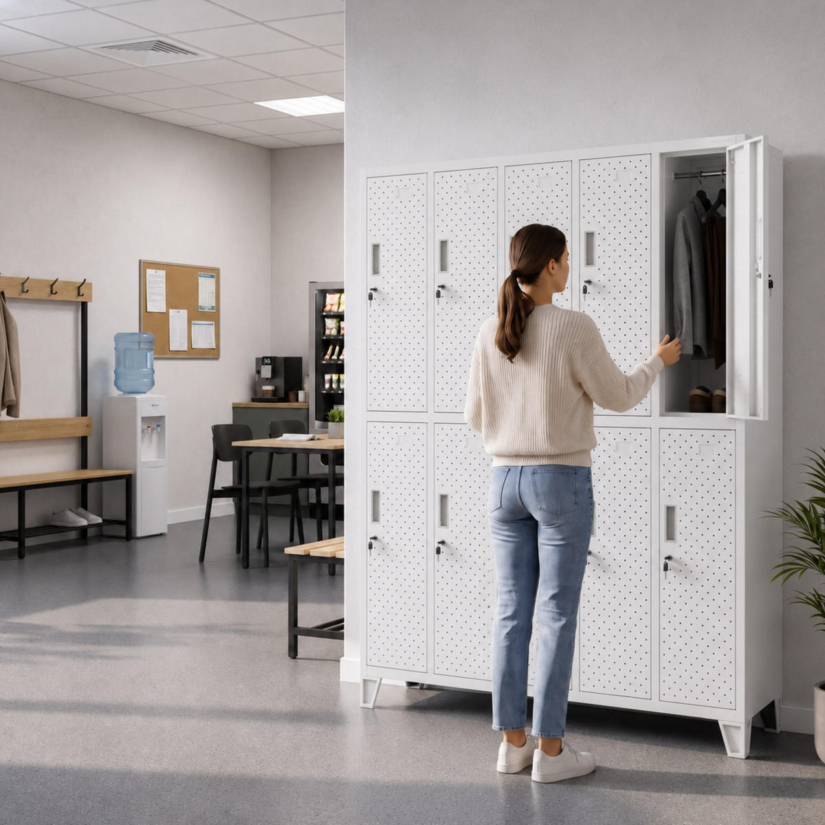 ARBEITSSCHUTZ-KLEIDERSCHRANK BARTEK PRO 172x136x45 cm - Weiß, Metall (136/172/45cm) - Jan Nowak