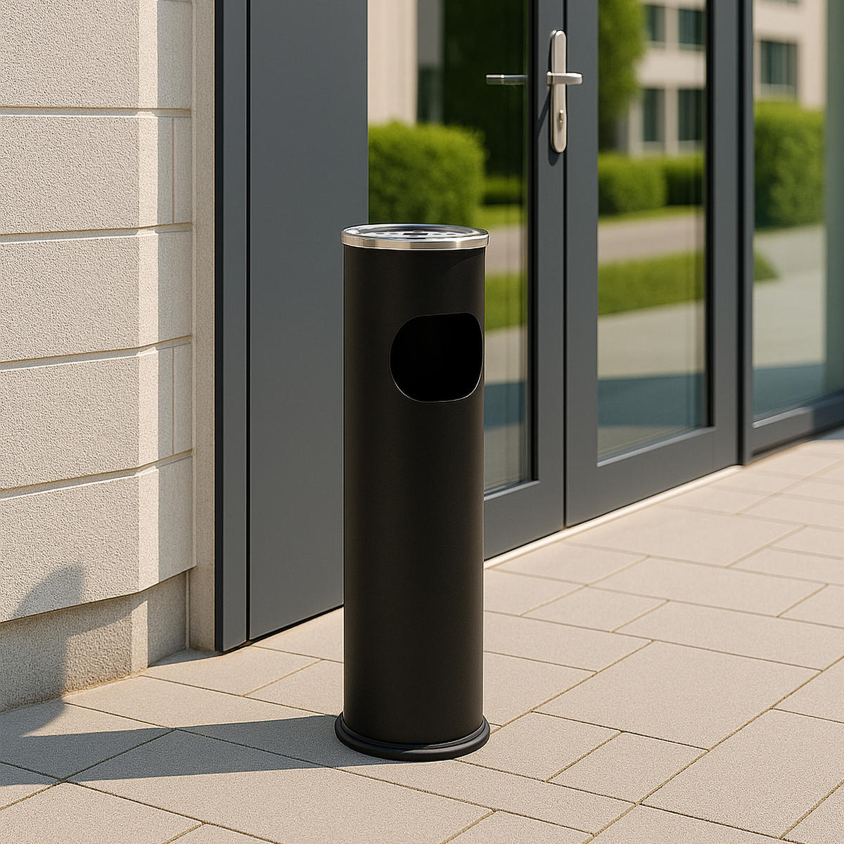 STANDASCHENBECHER - Schwarz, Kunststoff/Metall (15.5cm) - Relaxdays