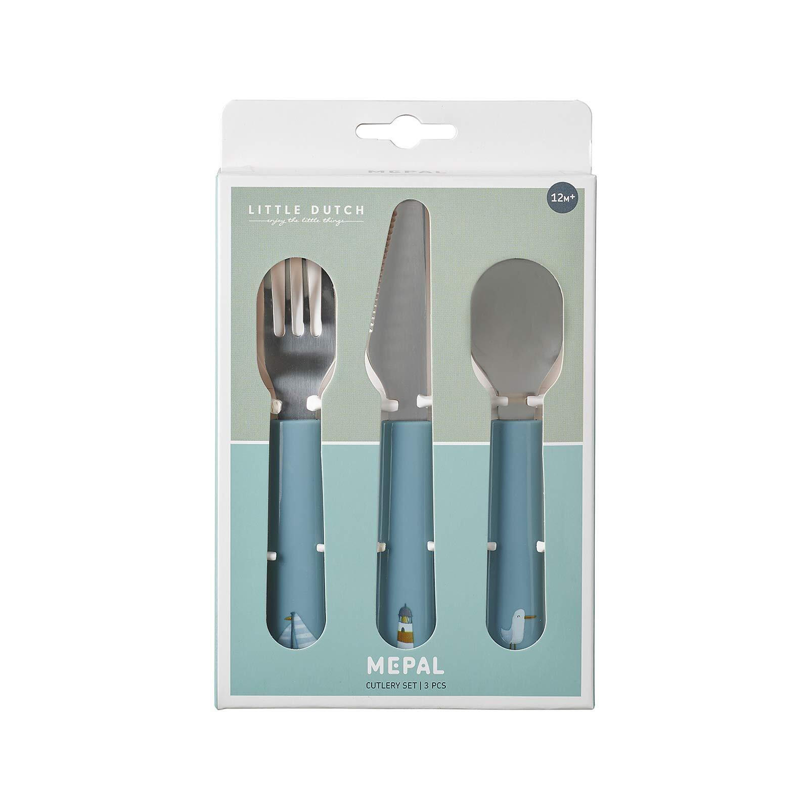 KINDERBESTECK Mio Sailors Bay 3er Set - Hellblau, Metall - Mepal