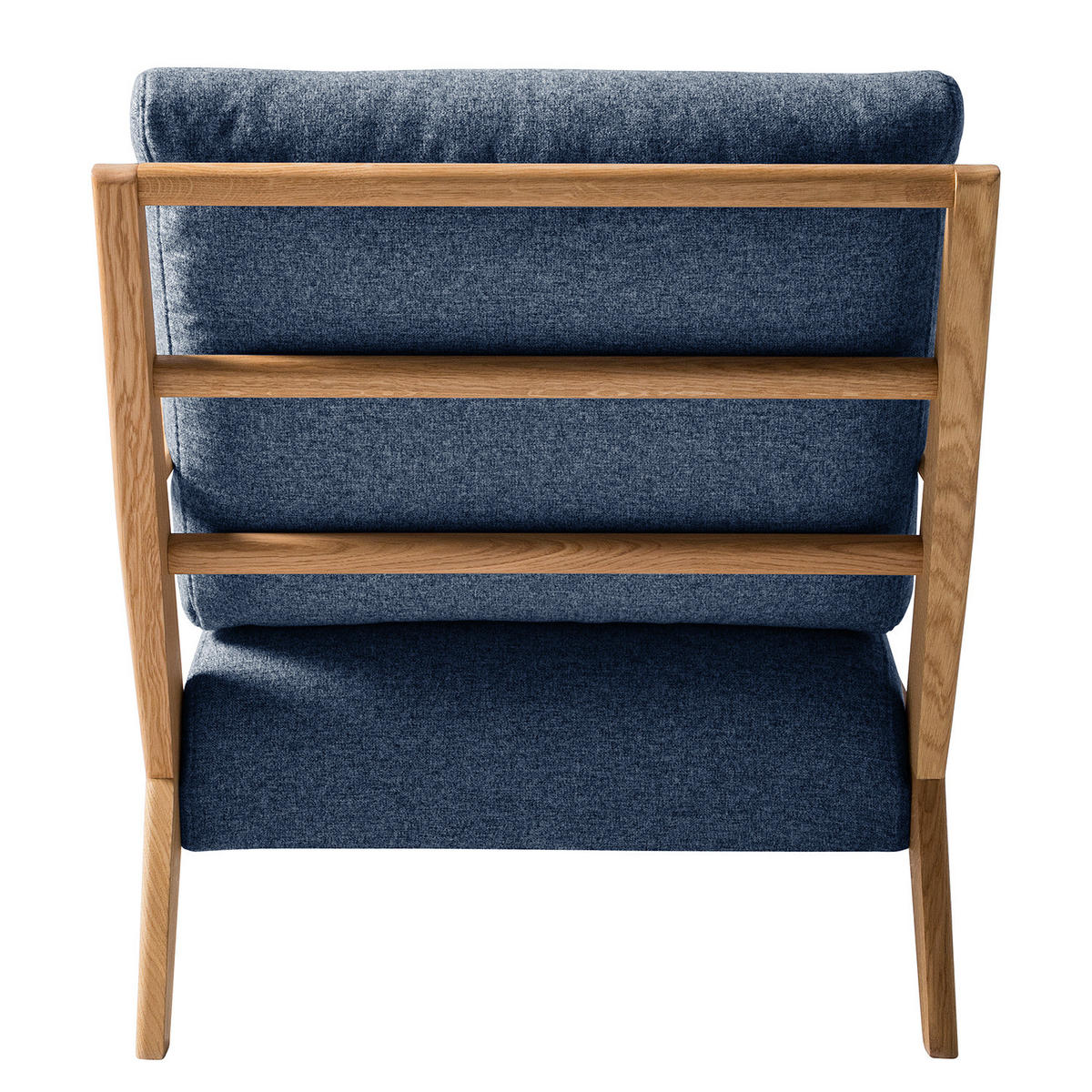 SESSEL - Blau/Braun, Eichenholz/Holz (83/80/75cm) - home24