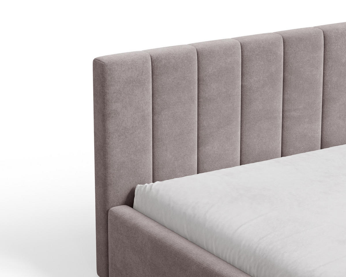 POLSTERBETT 01 180 x 200 cm – Flow – Bett mit Federmechanismus und Stauraum - Taupe, Holz (180/200cm) - ROYAL24_MARKT
