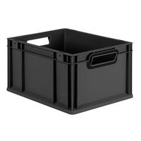 EUROBOX NextGen Color 22x30x40 cm 20 Liter Griffe schwarz offen, Schwarz - Anthrazit/Schwarz, Kunststoff (30/22/40cm) - PROREGAL
