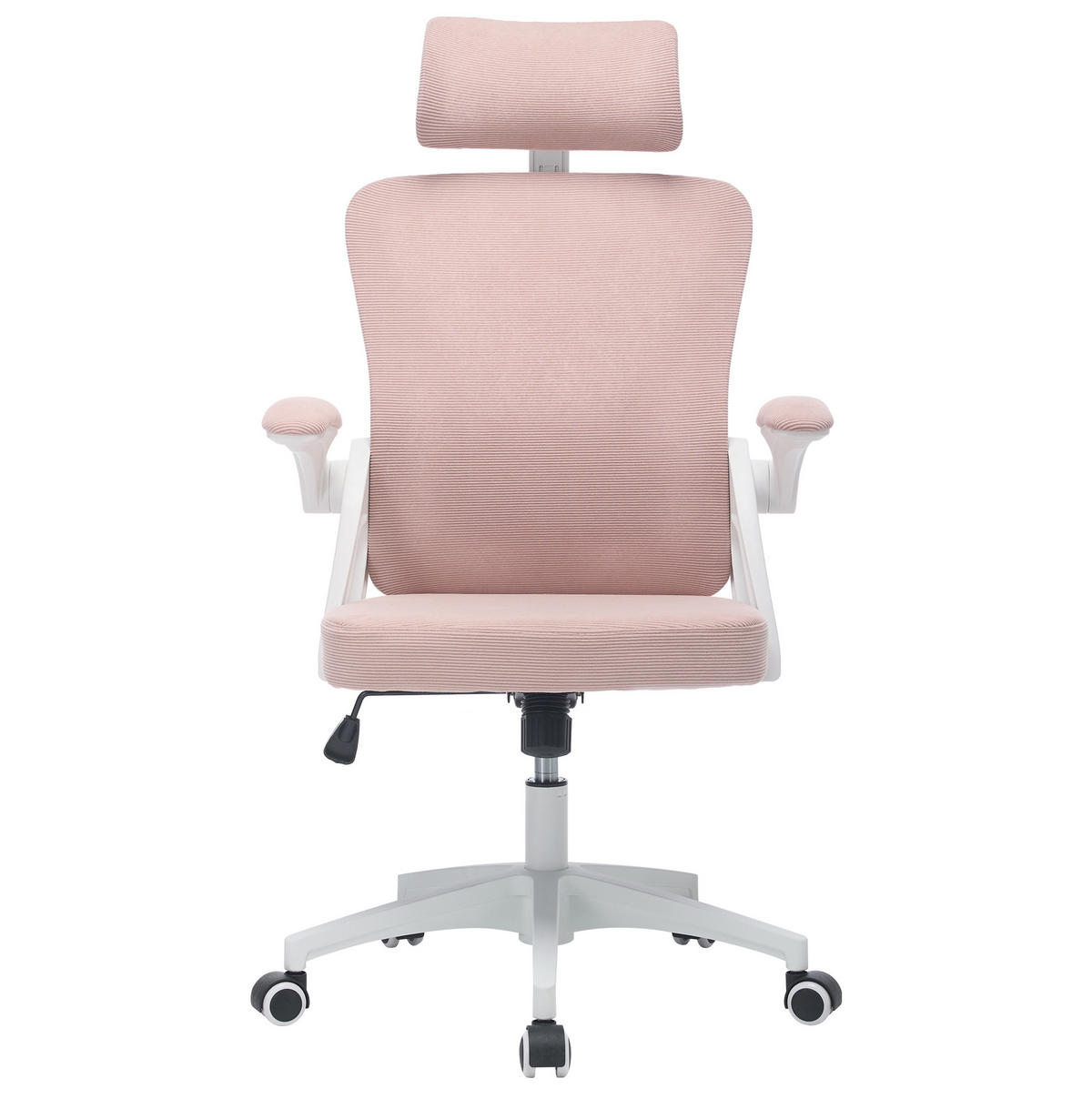 DREHSTUHL 65/58/128 cm pink aus Polsterung mit Netzrücken und höhenverstellbarem Sitz - Pink, Textil (58/108/65cm) - OKWISH