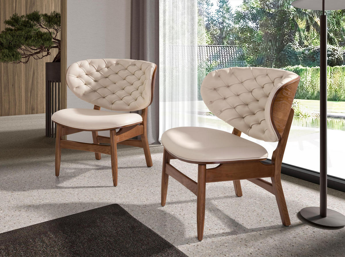 SESSEL Sand Walnuss 78/69/80 - Sandfarben, Textil (78/80/69cm) - ANGEL CERDA