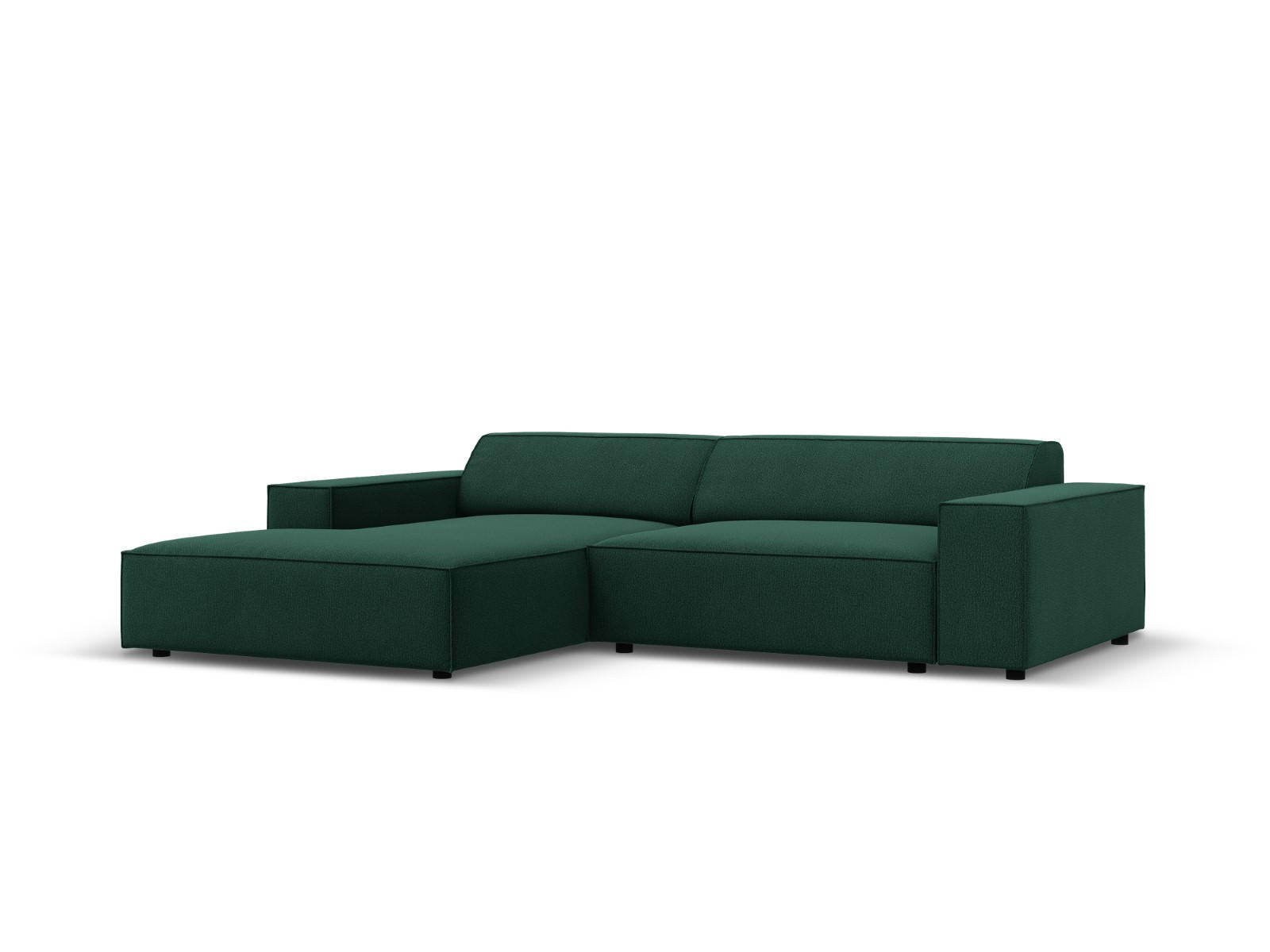 MODULARES-ECKSOFA links Jodie aus strukturiertem Stoff grün 3 Sitzplätze - Grün, Textil (166/224cm) - Micadoni