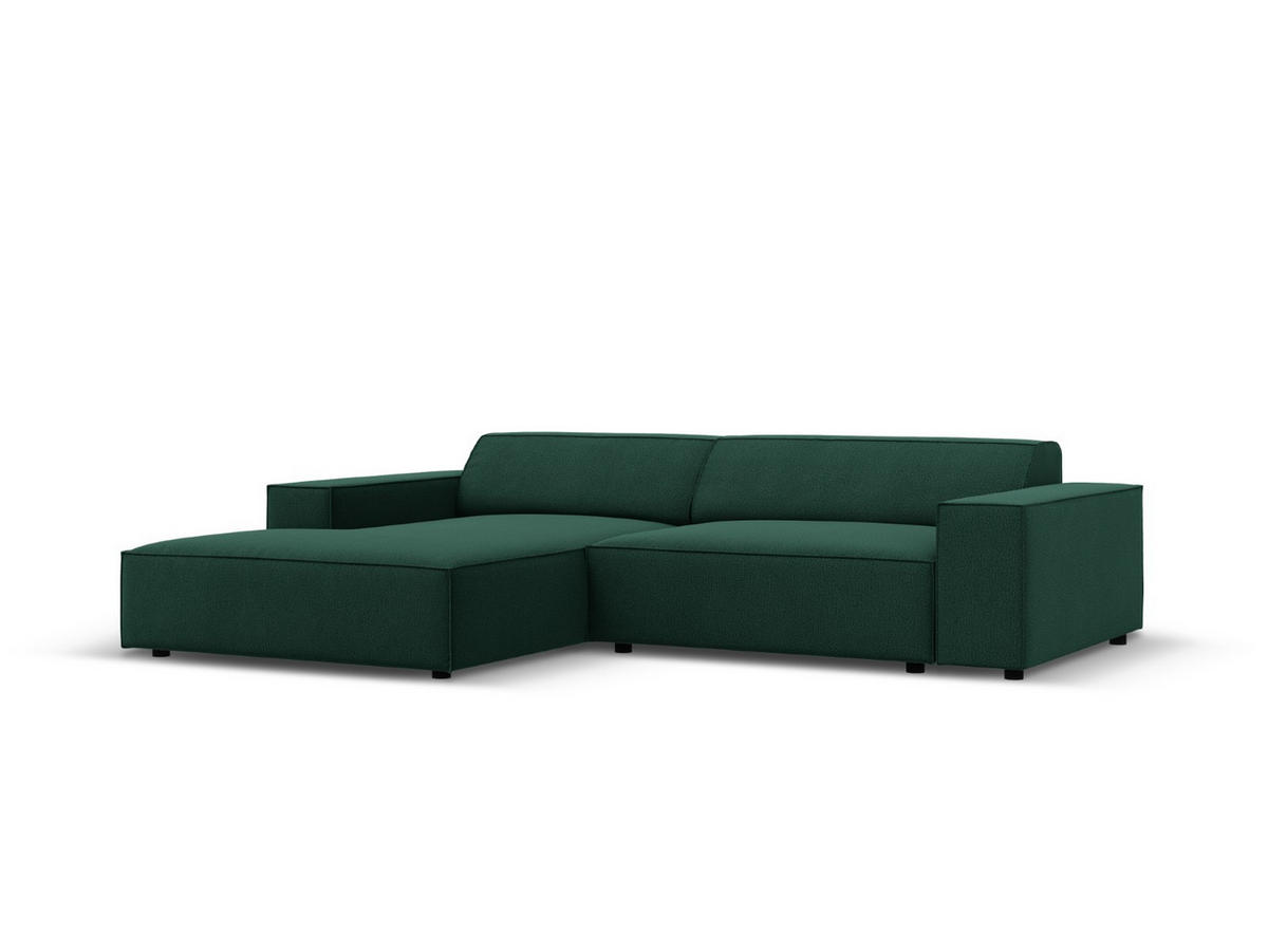 MODULARES-ECKSOFA links Jodie aus strukturiertem Stoff grün 3 Sitzplätze - Grün, Textil (166/224cm) - Micadoni