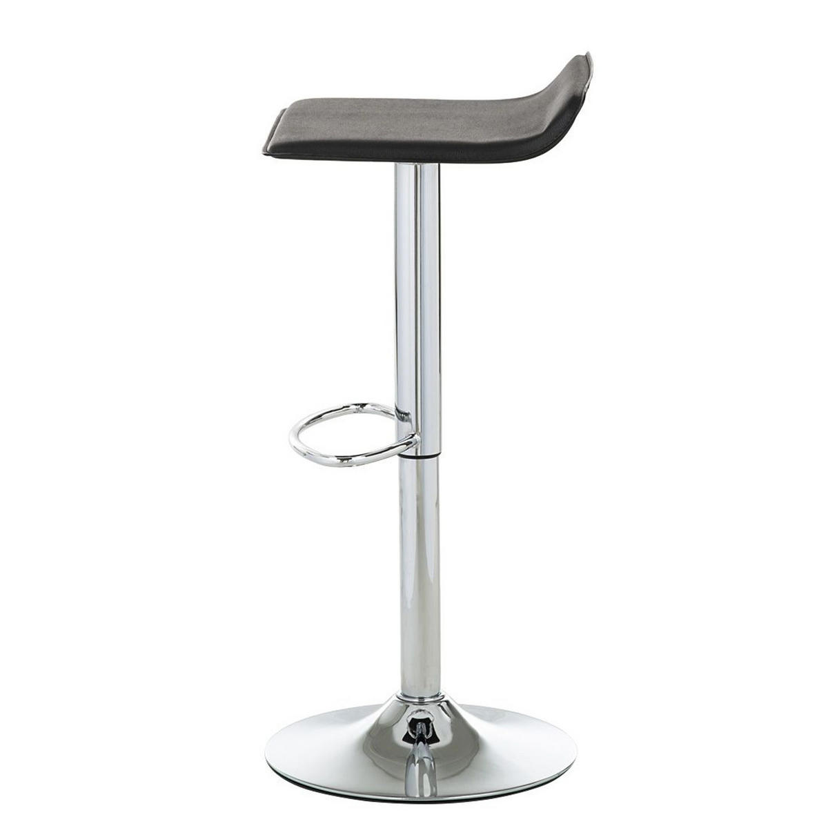 BARHOCKER (2er-Set) - Kunstleder - Chromfarben/Schwarz, Kunststoff/Metall (38/63/39cm) - home24