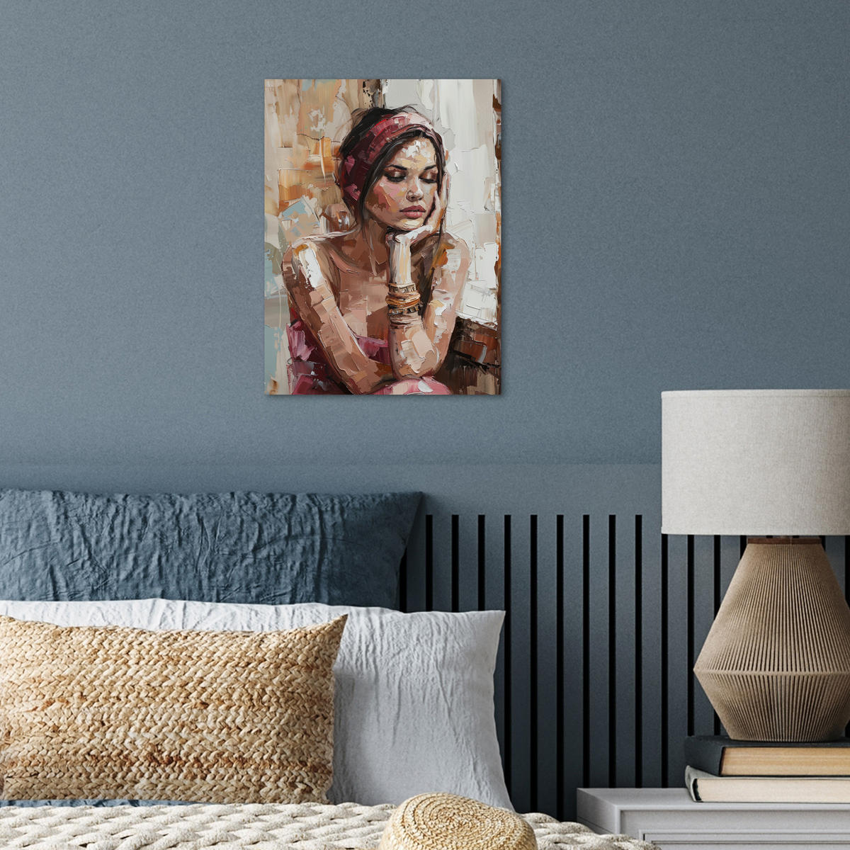 POSTER Frau - Lackierung - Porträt - Modern 30x40 cm - Altrosa, Papier (30/40/0.1cm) - MuchoWow