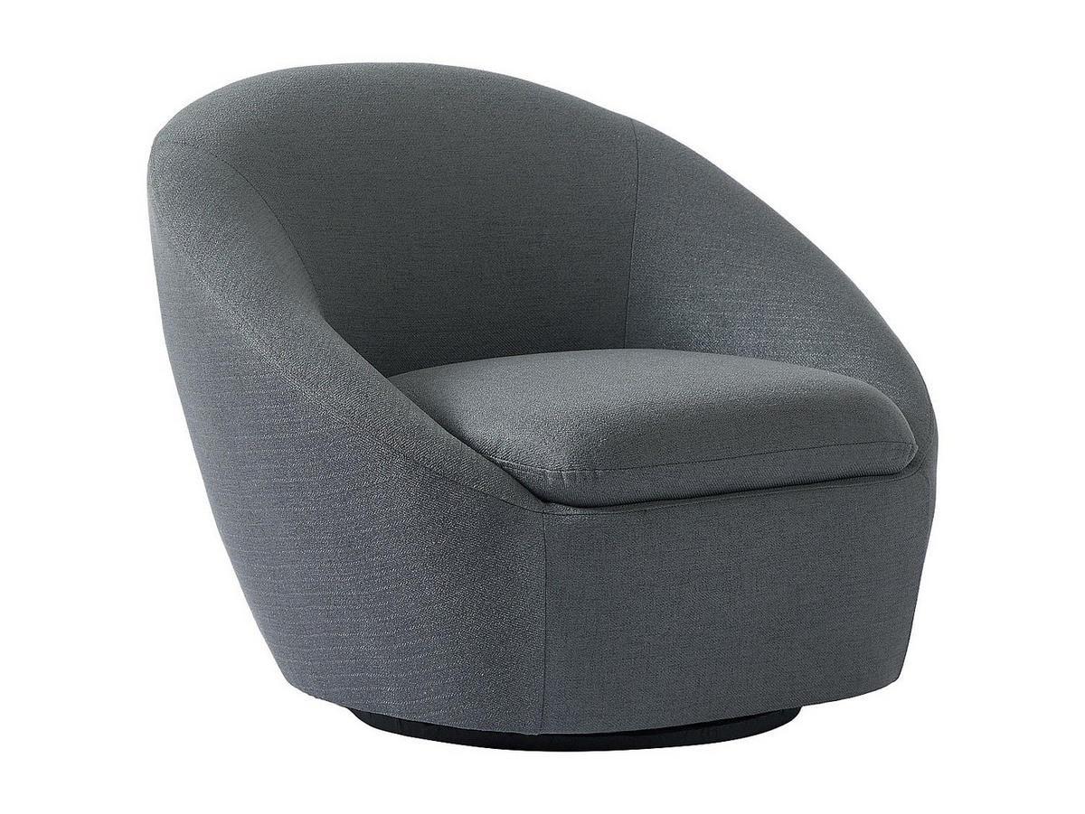 DREHSESSEL - Stoff - Grau - LACARA II - Grau, Textil (88/70/78cm) - Vente-Unique