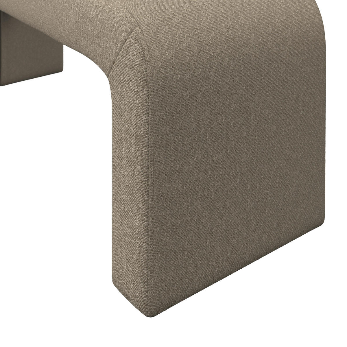 HOCKERBANK Janina Braun Bouclé Gepolstert - Braun, Holz (110/46/41cm) - Bessagi Home