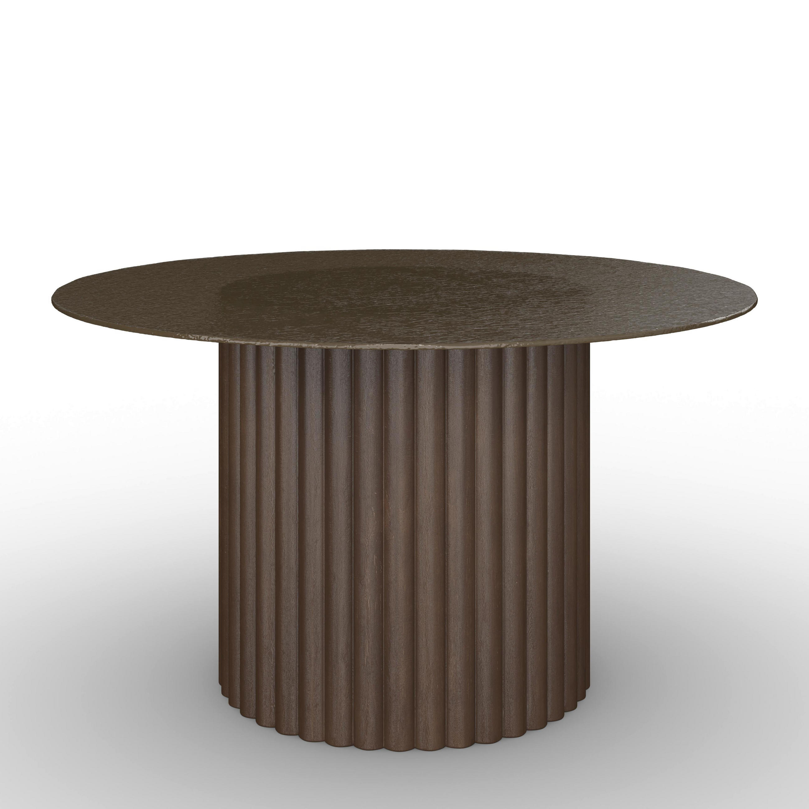 COUCHTISCH Zelia Braun/Walnussfarben MDF rund - Walnussfarben, Holz (80/80/45cm) - Bessagi Home