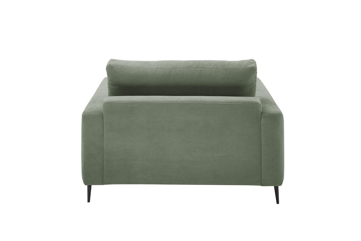 LONGSEAT CARA Grün Cord - Schwarz/Grün, Textil/Metall (132/84/170cm) - KAWOLA