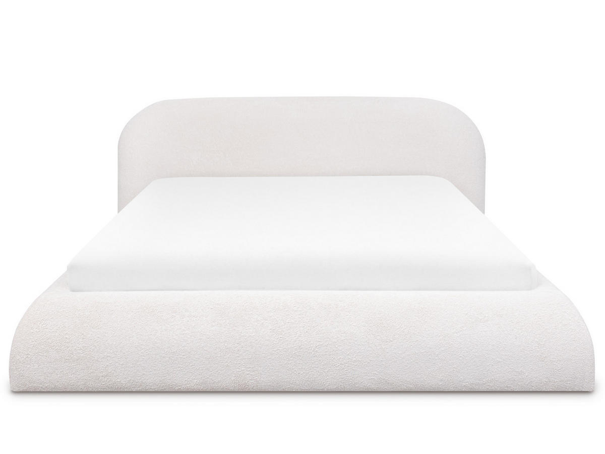 POLSTERBETT Lumi Creme 160/200 cm Boucle mit Bettkasten - Creme, Textil/Metall (160/200cm) - wonello