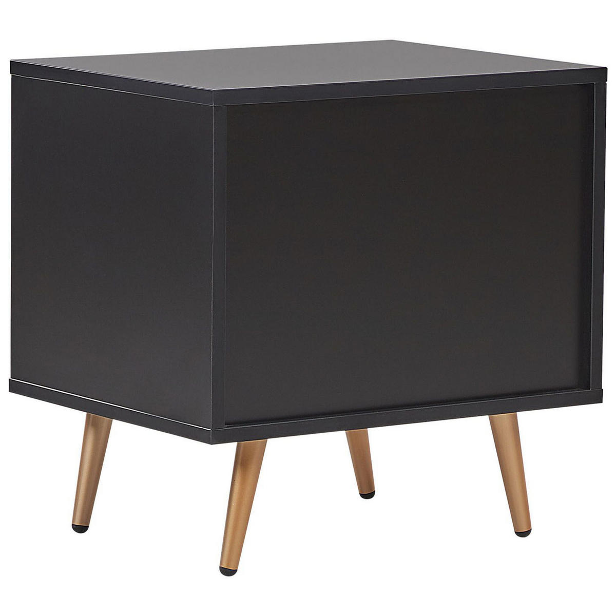 NACHTTISCH schwarz rechteckig 50/40 cm Indio - Goldfarben/Schwarz, Holzwerkstoff (50/51/40cm) - Beliani