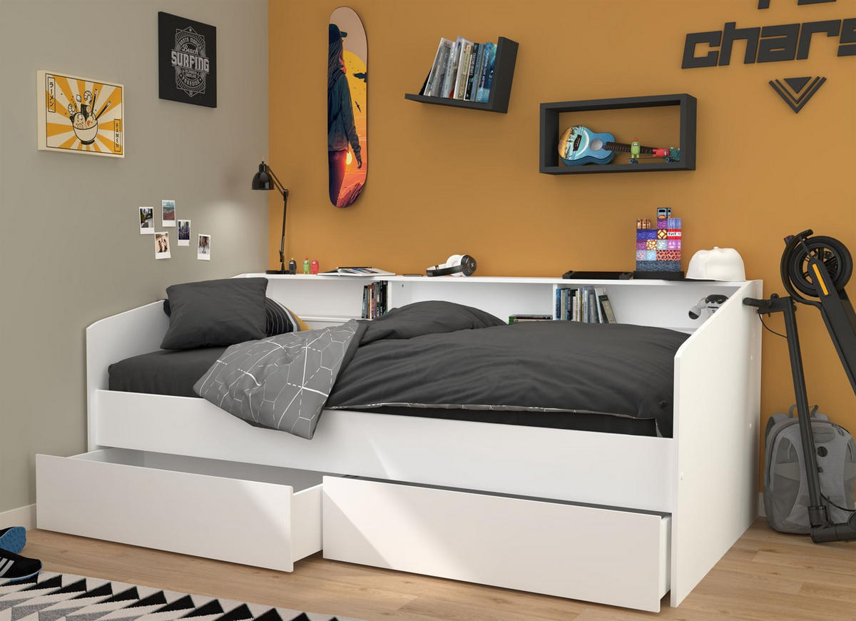 STAURAUMBETT Parisot Sleep 1-tlg. Holznachbildung Weiß/Eiche - Eichefarben/Weiß, Kunststoff - 58aufmkessel