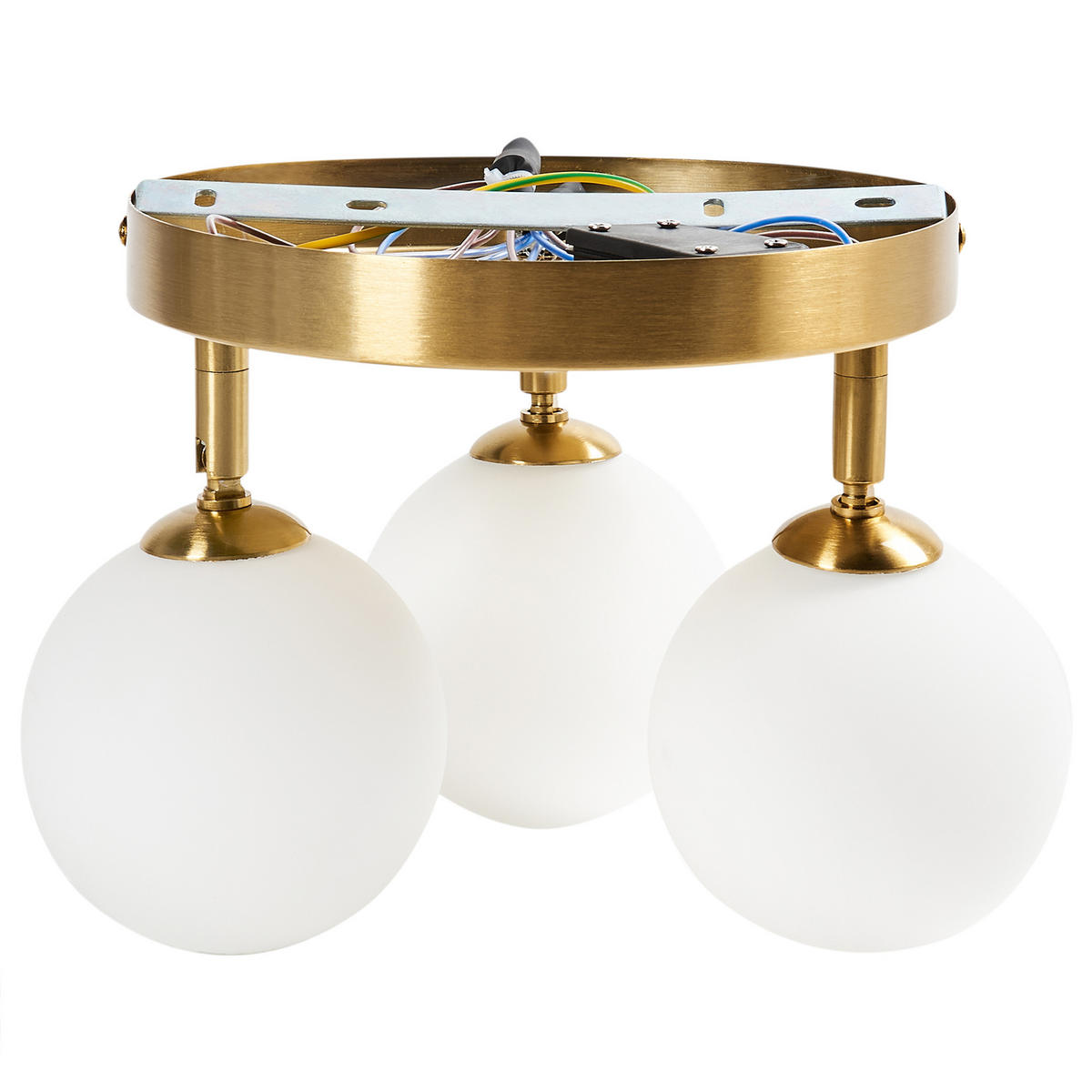 DECKENLAMPE Messing/Weiß Mavilla - Messingfarben/Weiß, Glas (27/27/17cm) - Beliani