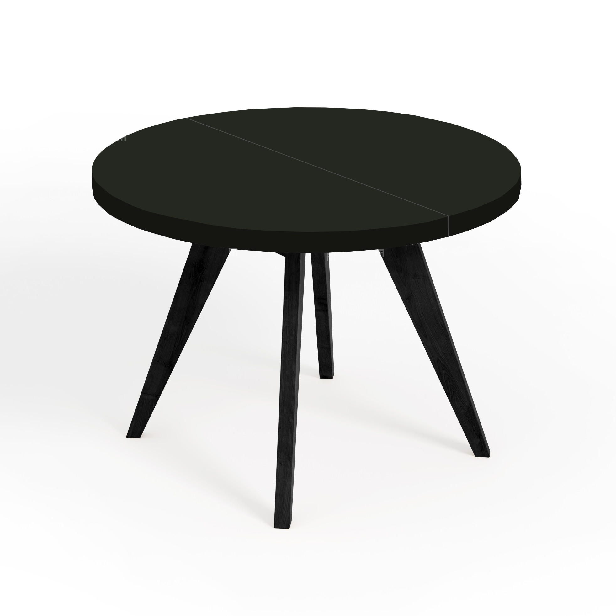 ESSTISCH LORA, Durchmesser: 90 / 190 cm Schwarz - Schwarz, Holz (90/190/76cm) - Dekori_Interiors