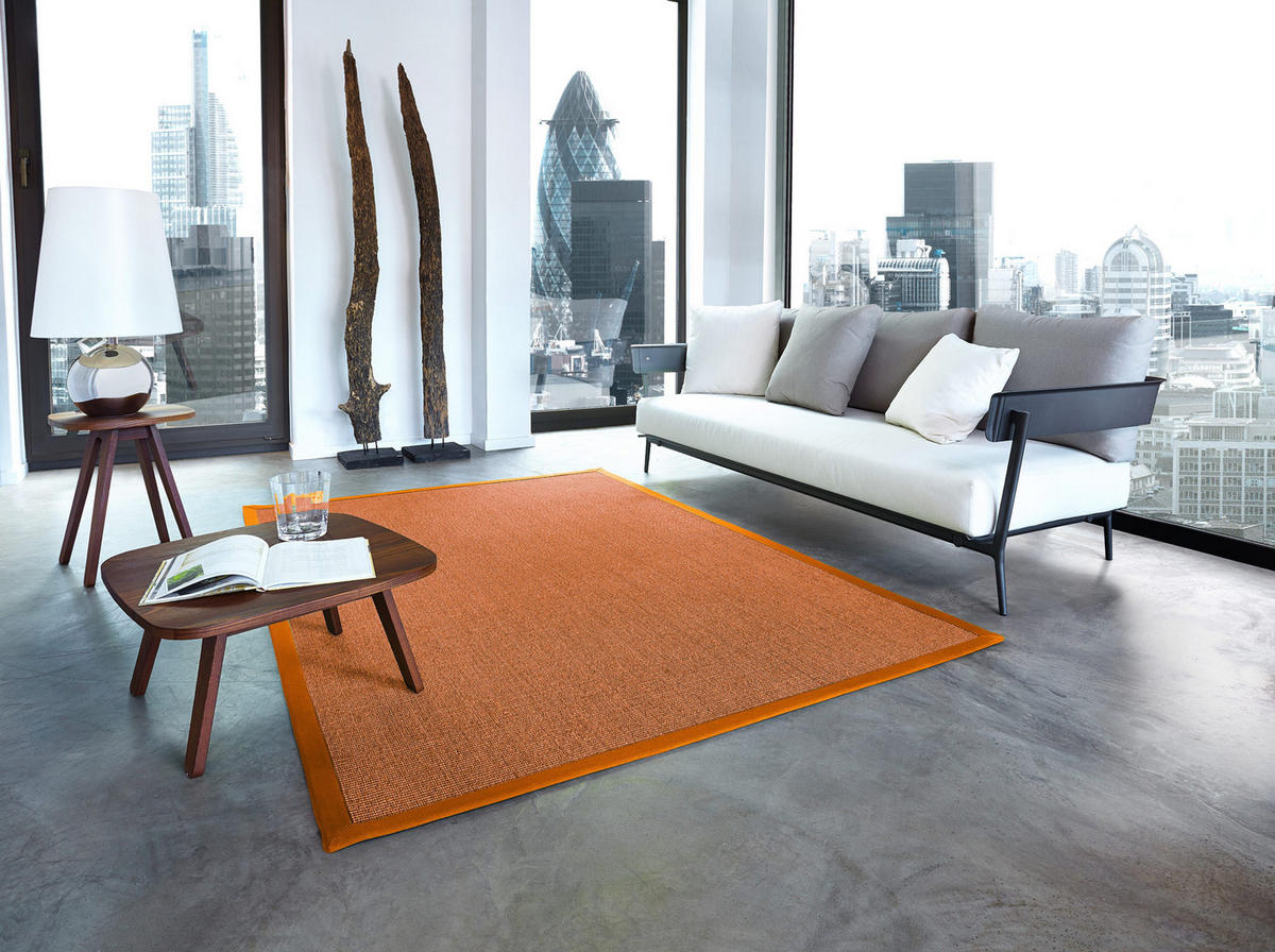 TEPPICH Sisal Manaus lachs/tabak 200x200cm - Orange, Textil (200/200cm) - Astra