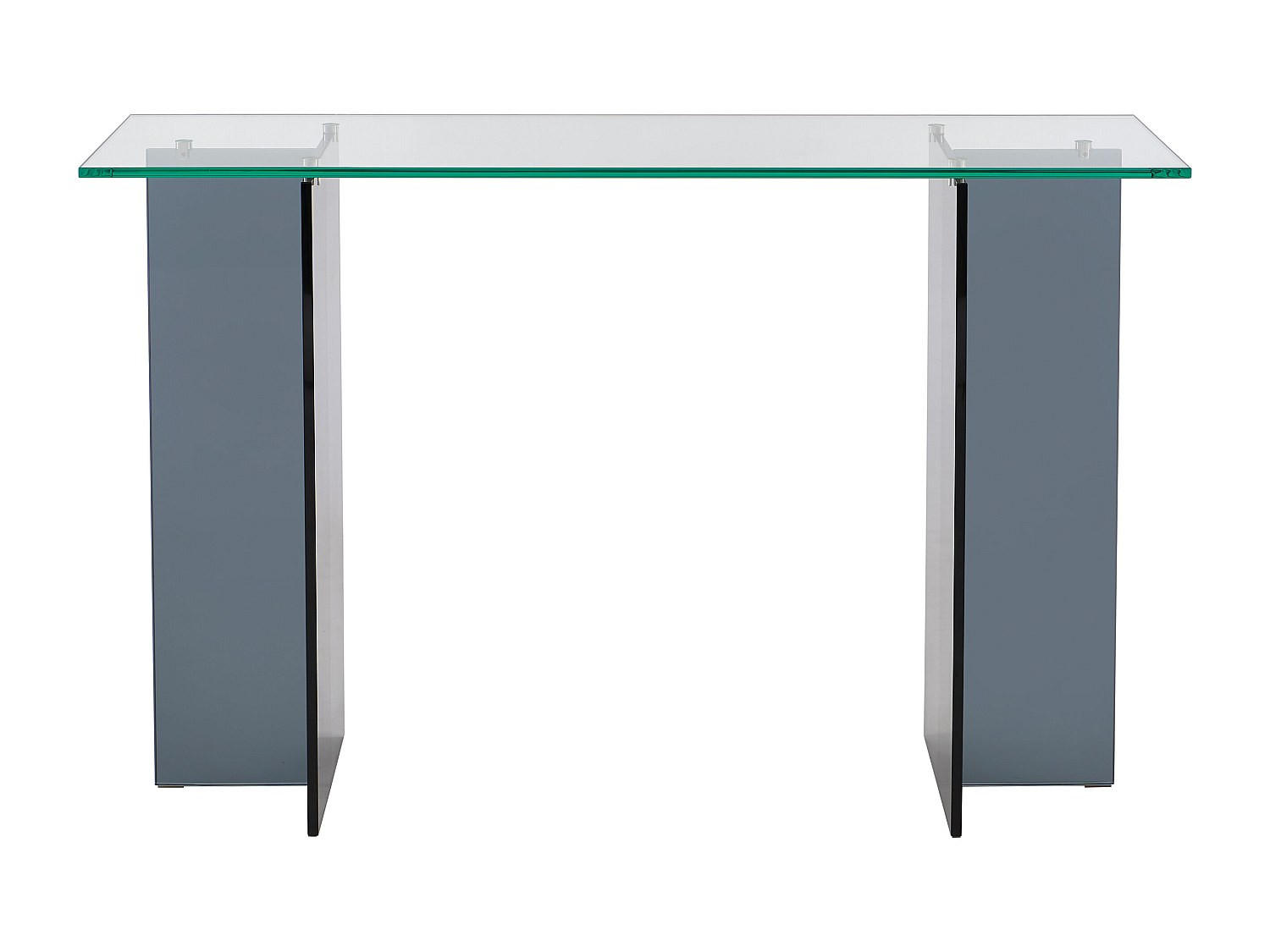KONSOLENTISCH - 120 cm x 35 cm - Glas - Transparent, Anthrazitgrau - BYLENA - Transparent/Anthrazit, Glas (35/120/75cm) - Vente-Unique