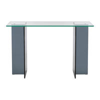 KONSOLENTISCH - 120 cm x 35 cm - Glas - Transparent, Anthrazitgrau - BYLENA - Transparent/Anthrazit, Glas (35/120/75cm) - Vente-Unique