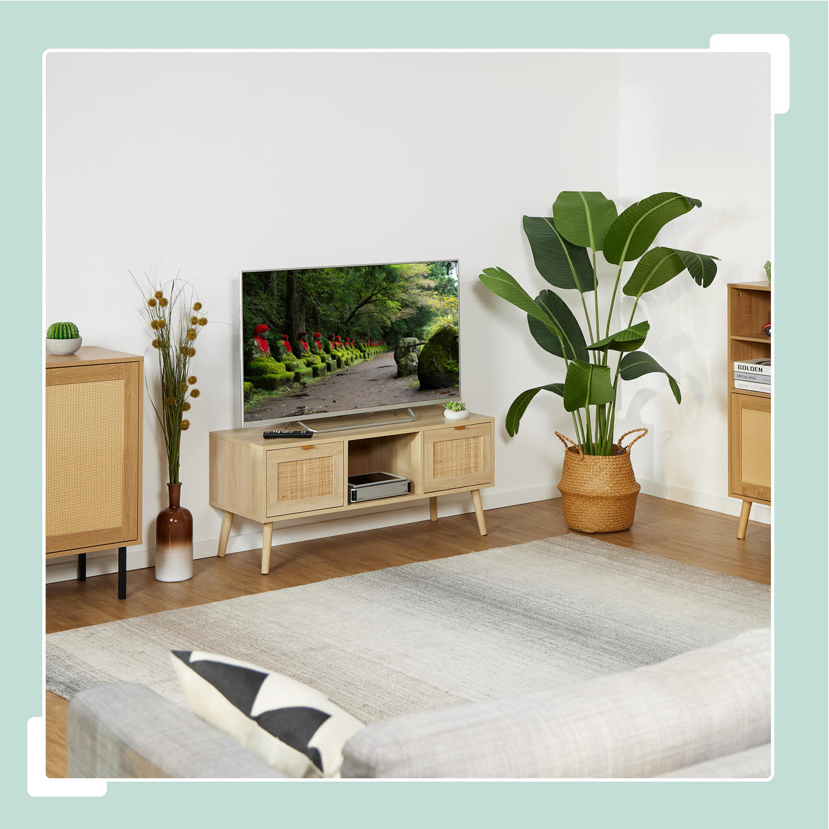 TV-LOWBOARD - Hellbraun, Holz/Holzwerkstoff (100/45.5/40cm) - Relaxdays