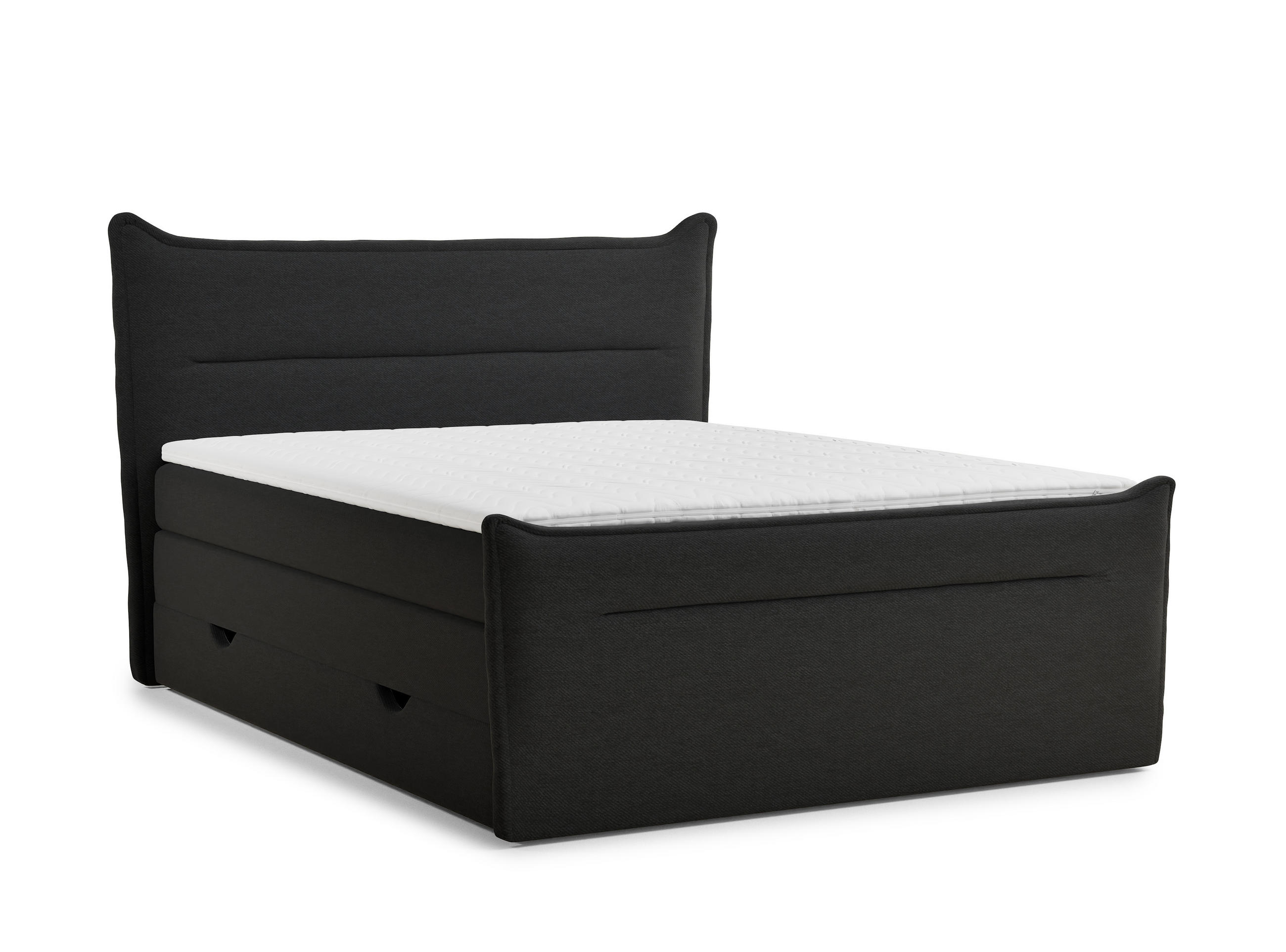 BOXSPRINGBETT Pelino 140/200 cm, in Schwarz, Bettkasten, Matratze, Topper - Schwarz, Holz/Holzwerkstoff (140/200cm) - Maison de Reve