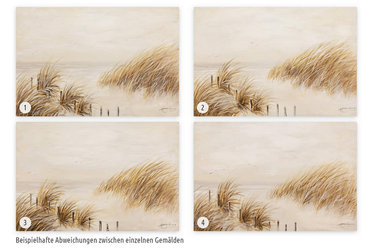 ACRYLBILD HANDGEMALT 90/60 cm - Beige, Holz/Textil (1.5/60cm) - KUNSTLOFT