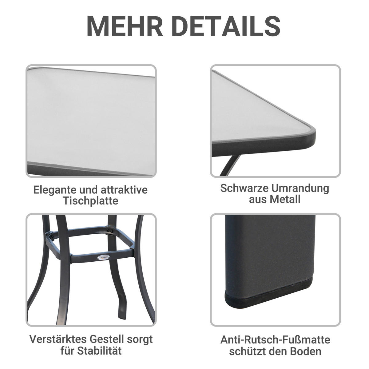 LOUNGETISCH 68.5/68.5/84 cm Schwarz aus Metall mit gehärteter Glasplatte - Naturfarben, Metall (68.5/68.5/84cm) - OKMYHOME