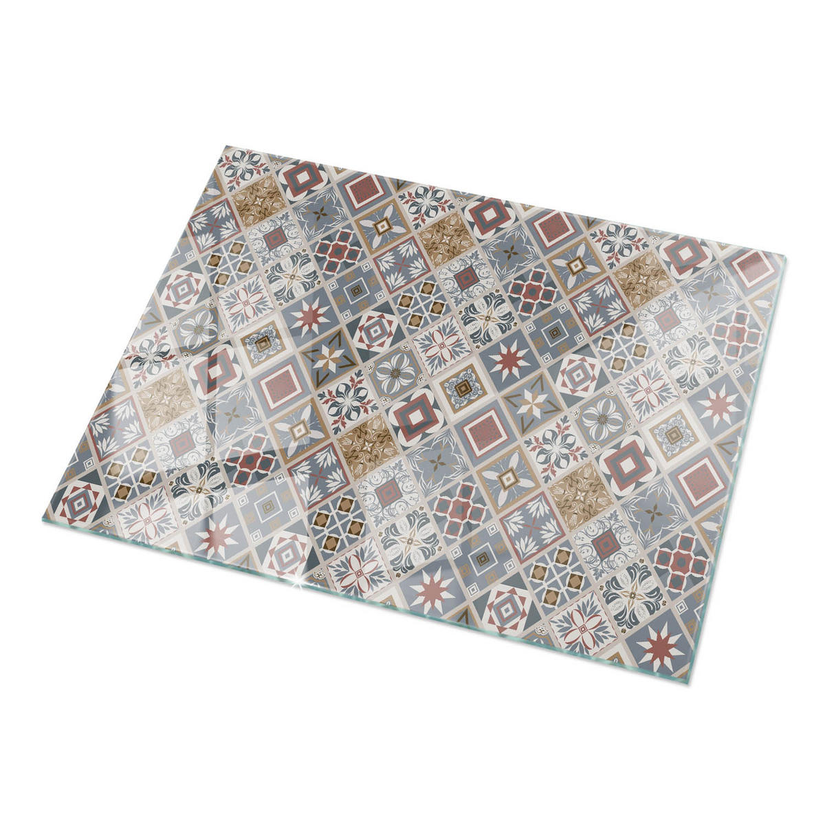 TISCHPLATTE 120x80 cm Mosaikmuster mit Ornamenten - Multicolor/Grau, Glas (120/80/0.4cm) - TULUP