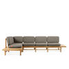 LOUNGESOFA ATREDA links - Grau, Holz/Textil (245/74/245cm) - KONSIMO®