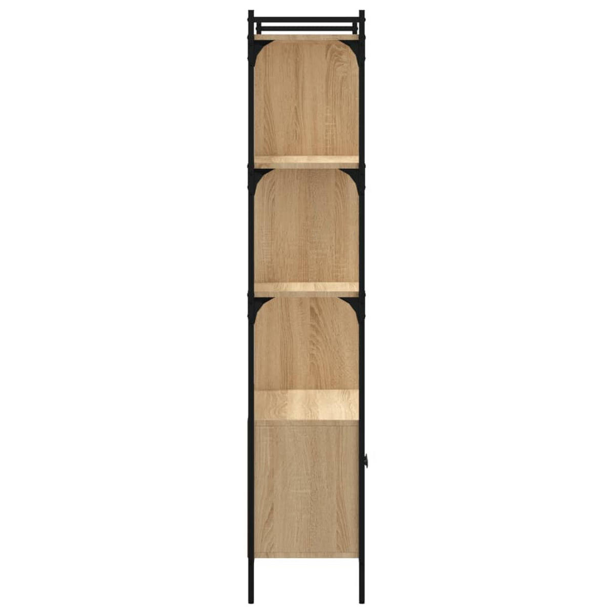BÜCHERREGAL mit 3 Ebenen, kleinem Schrank 76,5/30/154,5 cm aus Holzwerkstoff Sonoma-Eiche Dekor - Sonoma Eiche, Holz (76.5/154.5/30cm) - vidaXL