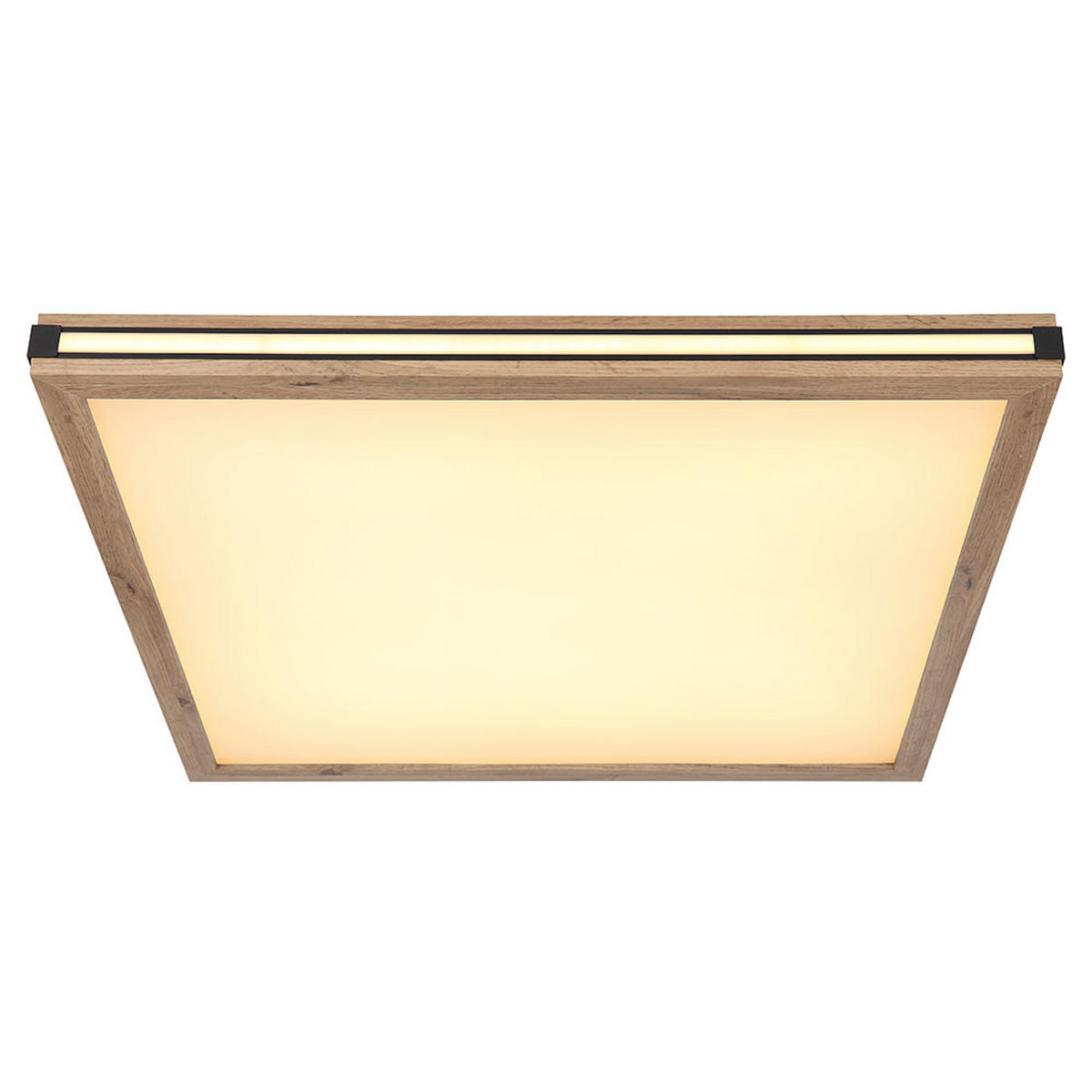 LED DECKENLEUCHTE CARLA Metall Weiß Holzoptik 3 Lichtmodi - Weiß, Metall (60/60/7.5cm) - Globo Lighting