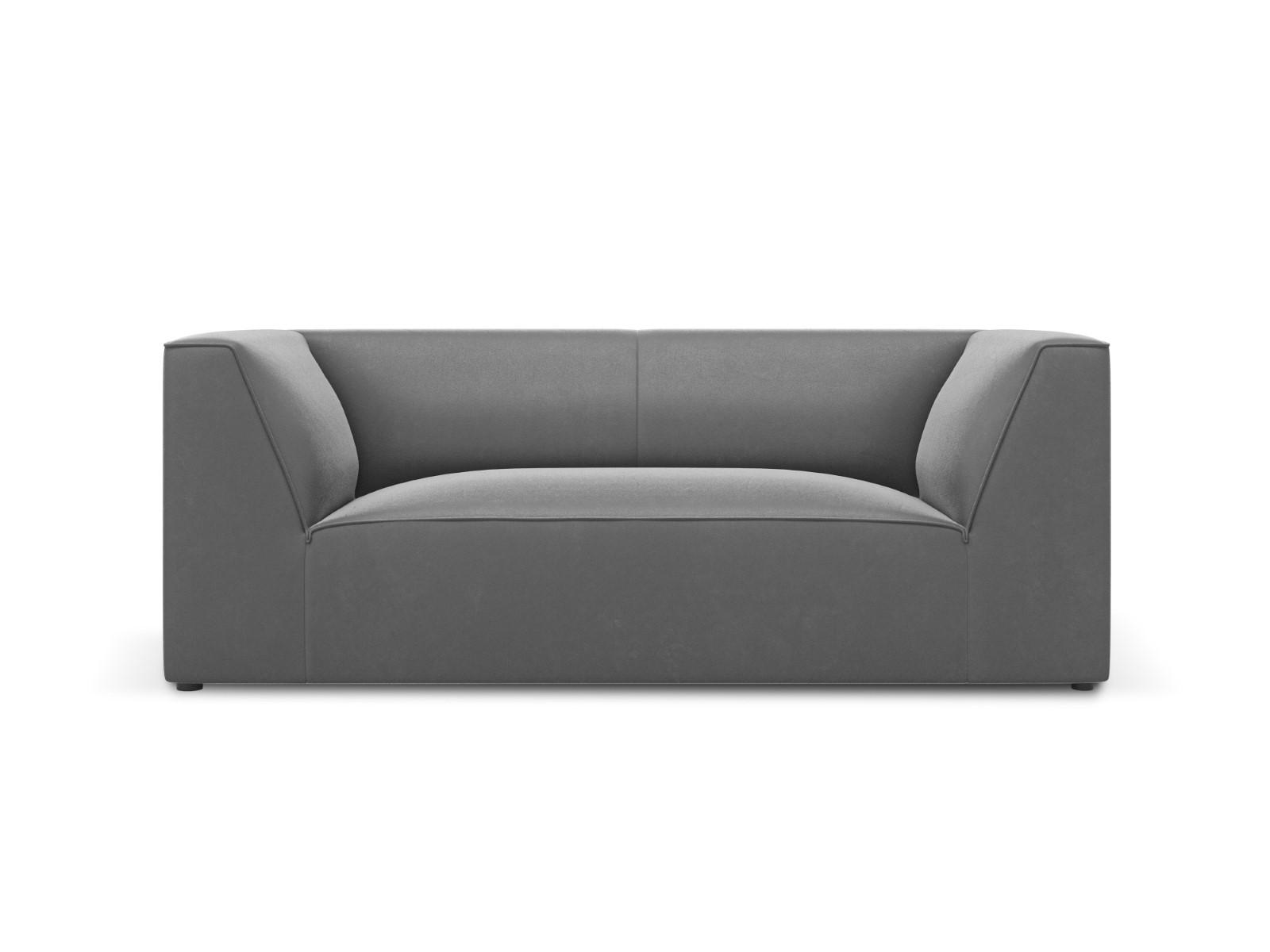 SOFA Ruby aus Samt grau 2 Sitzplätze - Grau, Textil (93/69/174cm) - Micadoni