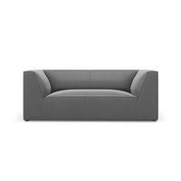 SOFA Ruby aus Samt grau 2 Sitzplätze - Grau, Textil (93/69/174cm) - Micadoni