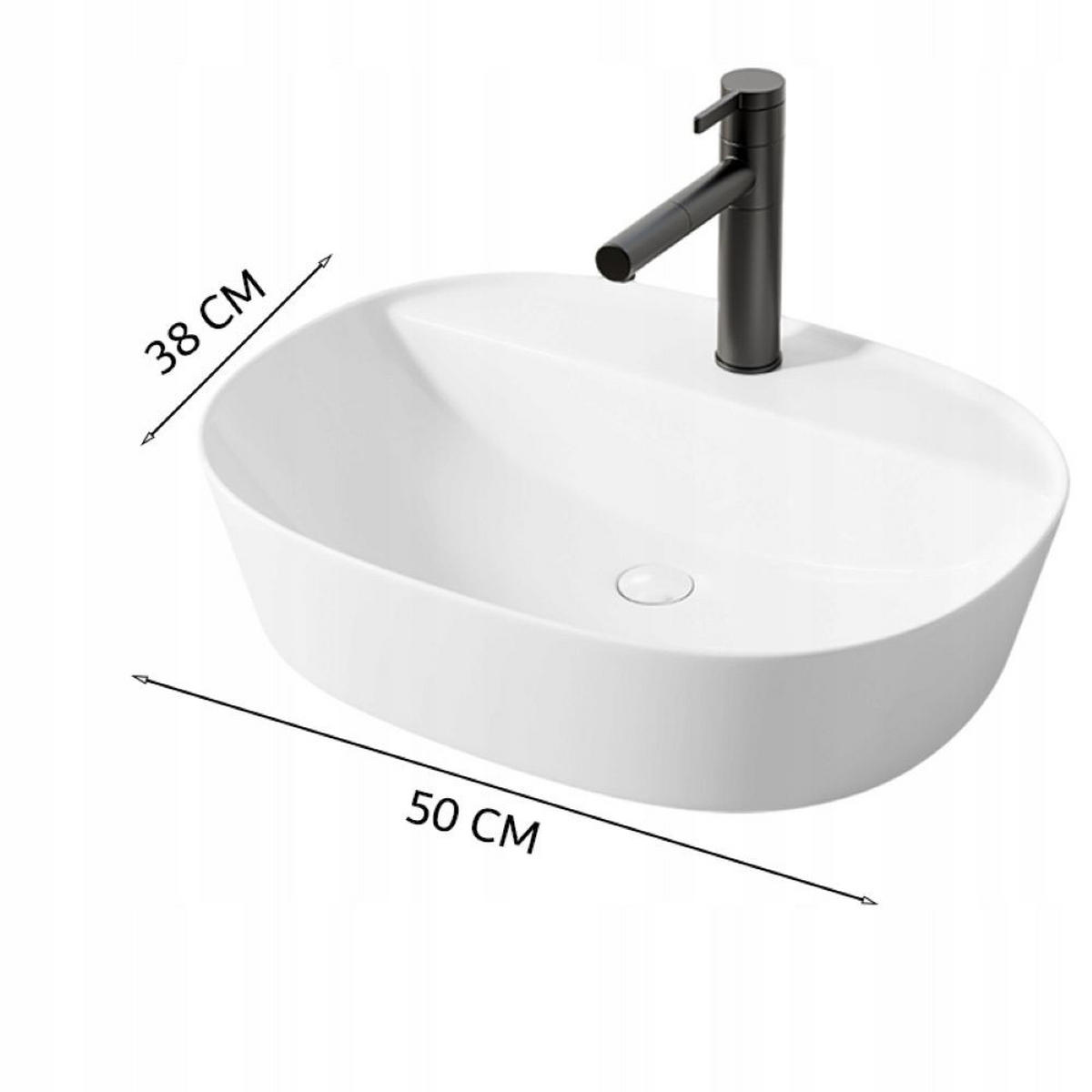 WASCHBECKEN, weiß 50/38/12 cm - Weiß, Keramik (50/12/38cm)