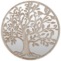 SPIEGEL Sand 40x2,5 cm Eisen Rund für Innenbereich - Creme, Metall (40/40/1cm) - furnicato