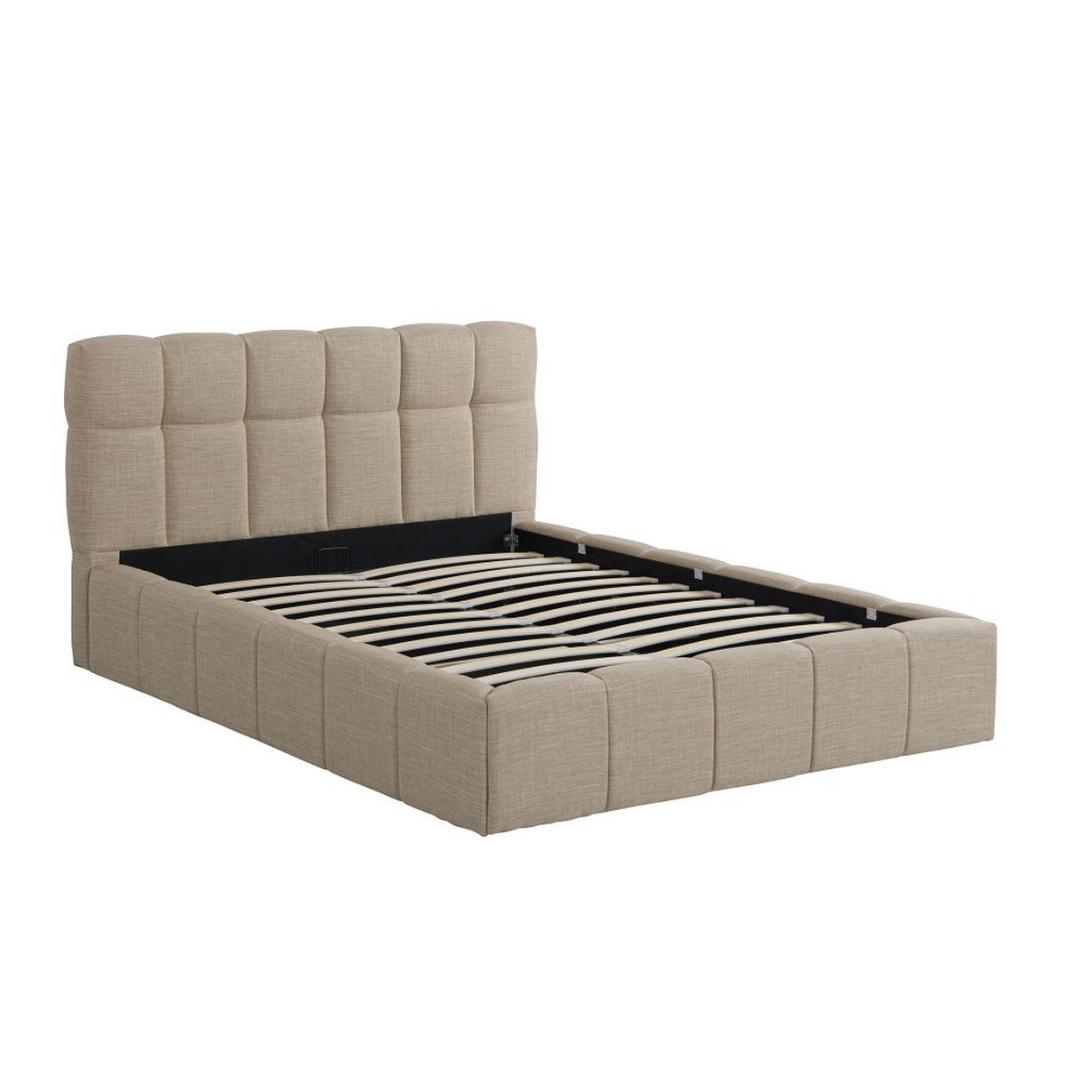 BETT ELIAS / 160x200 cm mit Bettkasten, Beige - Beige, Holzwerkstoff (160/200cm) - Weber Industries