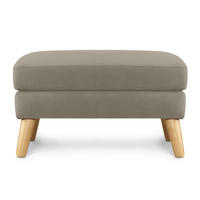SITZHOCKER TAGIO Pouffe, beige - Beige/Braun, Buchenholz/Textil (65/46/80cm) - KONSIMO®