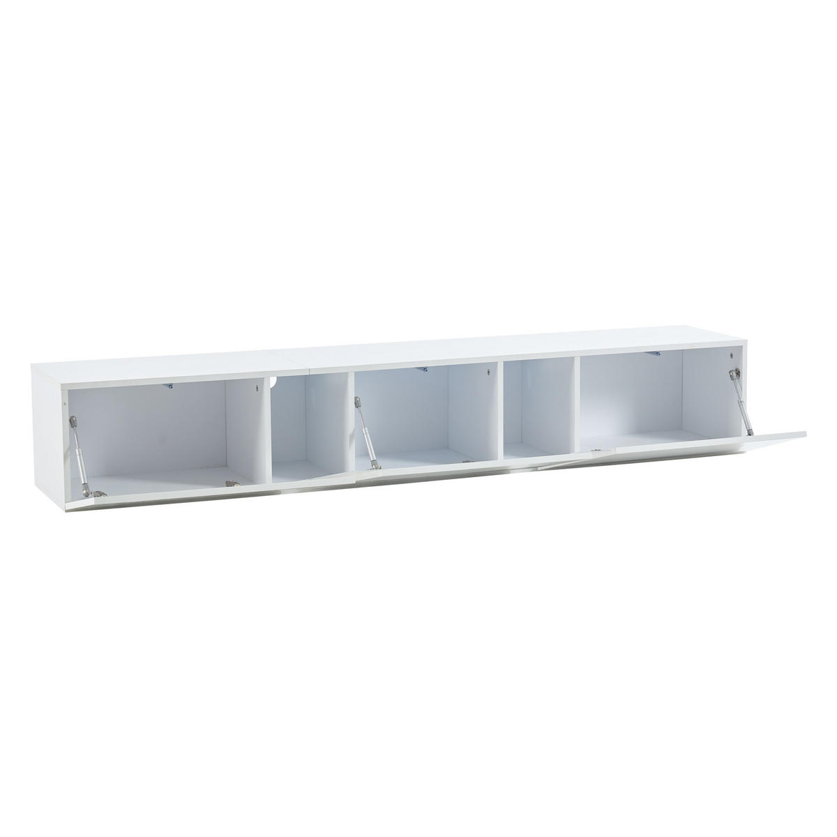 TV-ELEMENT 180/35/30 cm Hängend Hochglanz Weiß mit LED-Beleuchtung und 3 Türen - Weiß, Holzwerkstoff (35/30/180cm) - Korfee