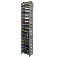 WEINREGAL VINOTECA FLEX PRO HxBxT 219x46x28cm 64 Flaschen auf 16 Ebenen Grau - Grau, Holz (46/219/28cm) - PROREGAL