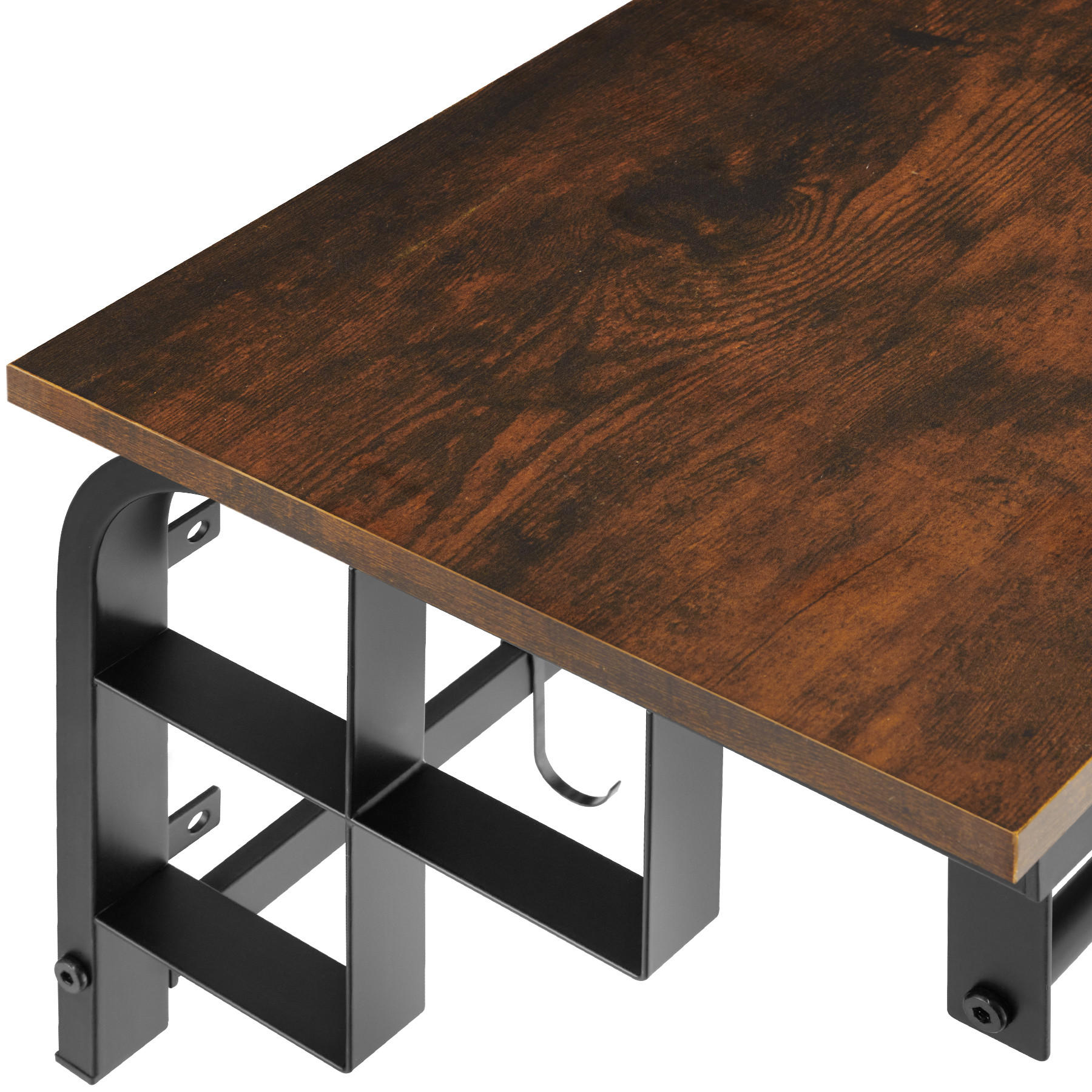 WANDGARDEROBE Westwood,66 x 30 x 27 cm,Industrial Holz dunkel, rustikal - Rostfarben, Holz (66/27/30cm) - tectake