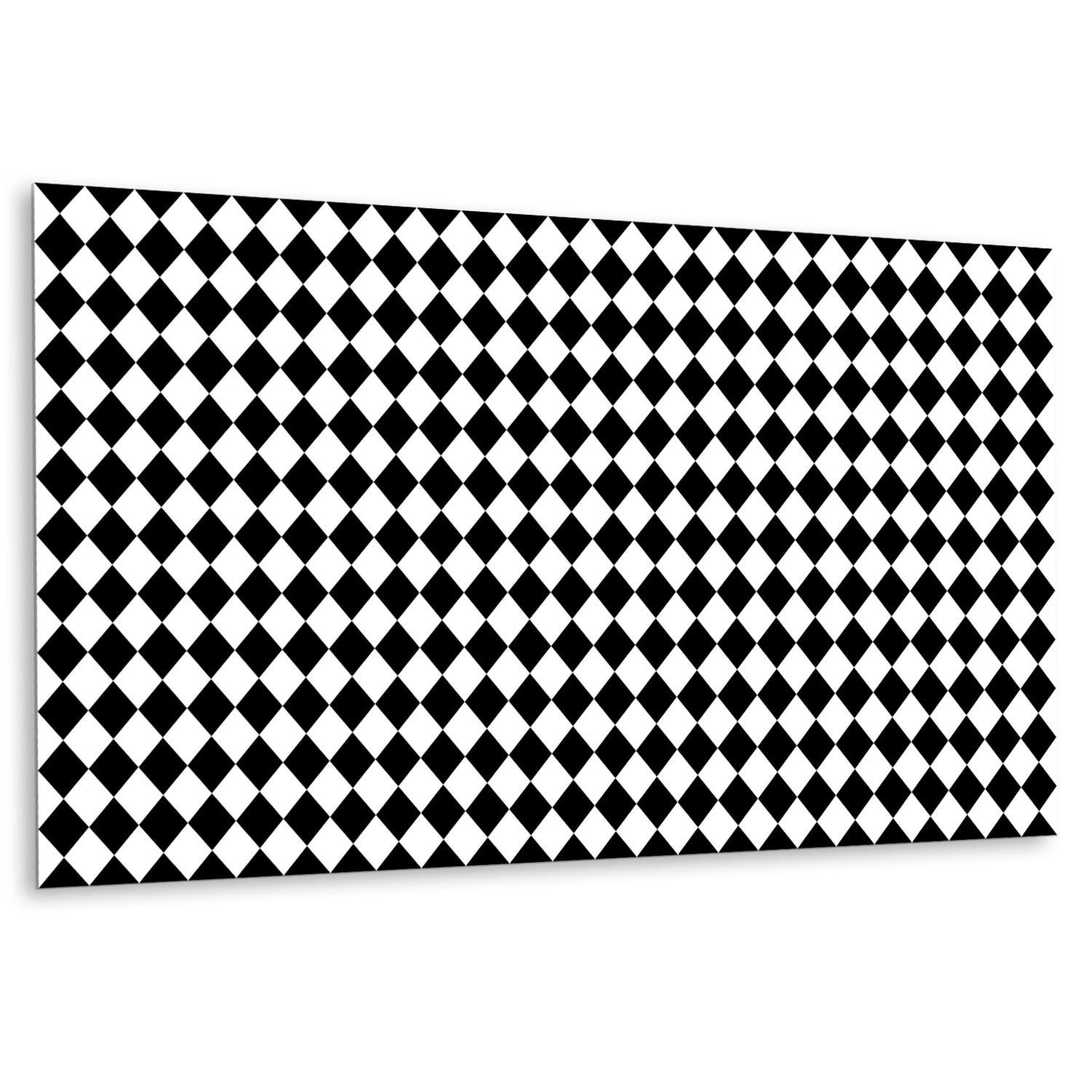 WANDPANEEL 100 x 50 cm Diagonales Schachbrett - Schwarz/Weiß, Textil (100/1.6/50cm) - TULUP