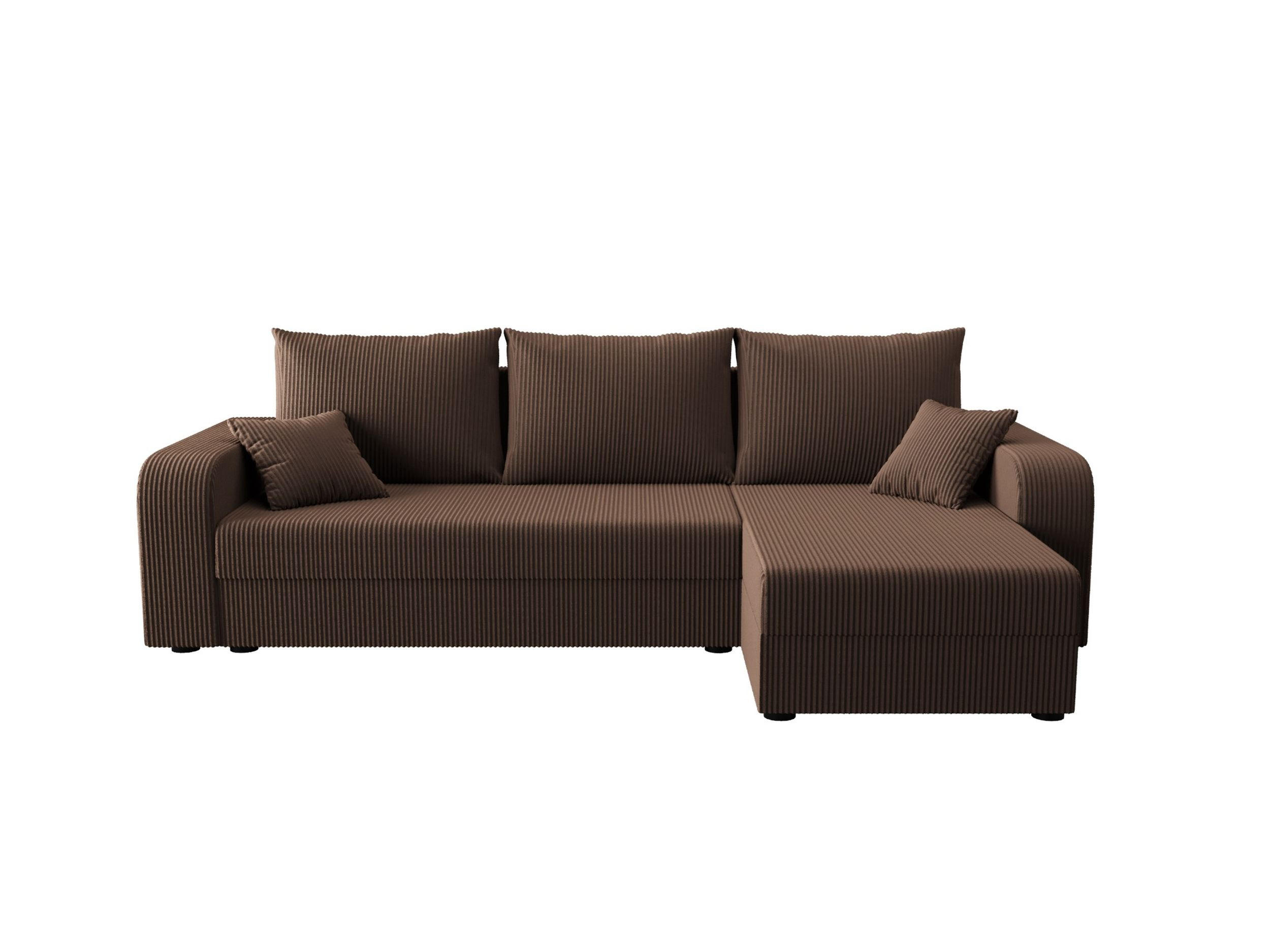 ECKSOFA HEWLET L BIS Zoom 5 Rechts mit Schlaffunktion - Braun, Textil (240/140cm) - Bedante