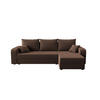 ECKSOFA HEWLET L BIS Zoom 5 Rechts mit Schlaffunktion - Braun, Textil (240/140cm) - Bedante